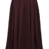Cora Rich Brown Gathered Midi Skirt