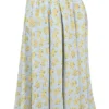 Cora Soft Blue Vintage Floral Print Cotton Midi Skirt Cora Soft Blue Vintage Floral Print Cotton Midi Skirt