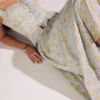 Cora Soft Blue Vintage Floral Print Cotton Midi Skirt Cora Soft Blue Vintage Floral Print Cotton Midi Skirt