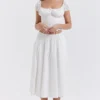Cora White Gathered Midi Skirt Cora White Gathered Midi Skirt