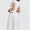 Cora White Gathered Midi Skirt Cora White Gathered Midi Skirt