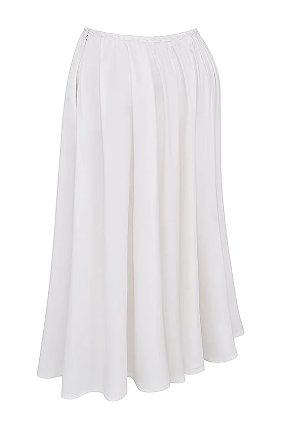 Cora White Gathered Midi Skirt Cora White Gathered Midi Skirt