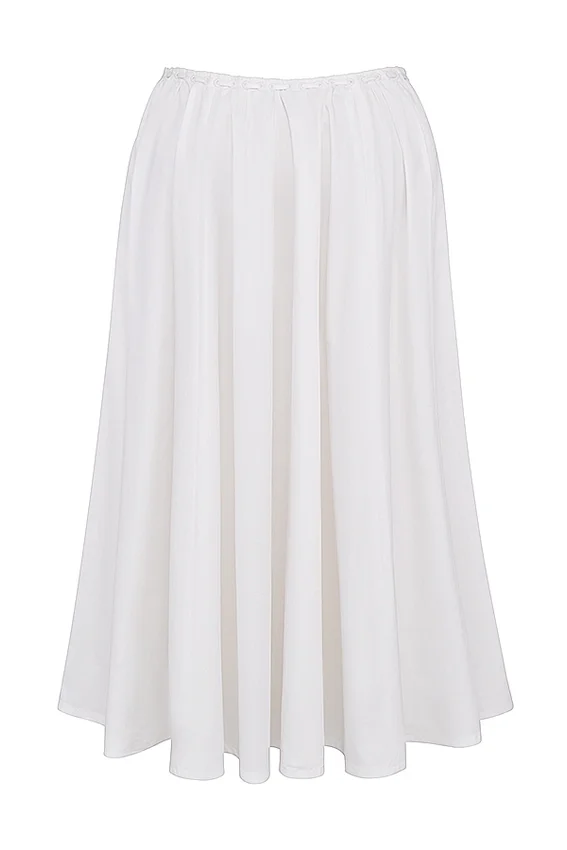 Cora White Gathered Midi Skirt Cora White Gathered Midi Skirt