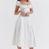 Cora White Gathered Midi Skirt Cora White Gathered Midi Skirt