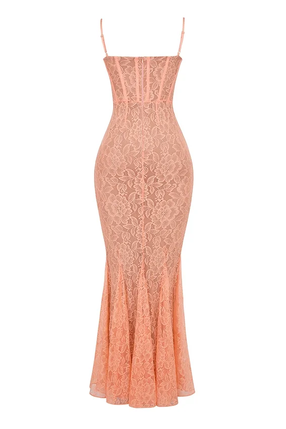 Cordelia Sorbet Lace Godet Maxi Dress Cordelia Sorbet Lace Godet Maxi Dress