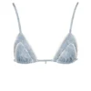 Corsica Blue Paisley Ruffle Trim Bikini Top
