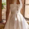 Cosette White Broderie Anglais + Cotton Halter Neck Mini Dress Cosette White Broderie Anglais + Cotton Halter Neck Mini Dress