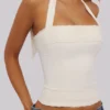 Cosette White Halter Neck Cotton Top Cosette White Halter Neck Cotton Top