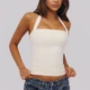 Cosette White Halter Neck Cotton Top Cosette White Halter Neck Cotton Top