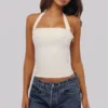 Cosette White Halter Neck Cotton Top Cosette White Halter Neck Cotton Top