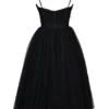 Countess Black Tulle Ruched Bodice Midi Dress Countess Black Tulle Ruched Bodice Midi Dress