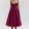 Countess Cabernet Tulle Midi Dress Countess Cabernet Tulle Midi Dress