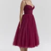 Countess Cabernet Tulle Midi Dress Countess Cabernet Tulle Midi Dress
