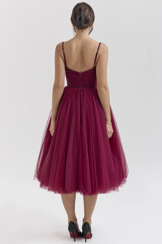 Countess Cabernet Tulle Midi Dress Countess Cabernet Tulle Midi Dress