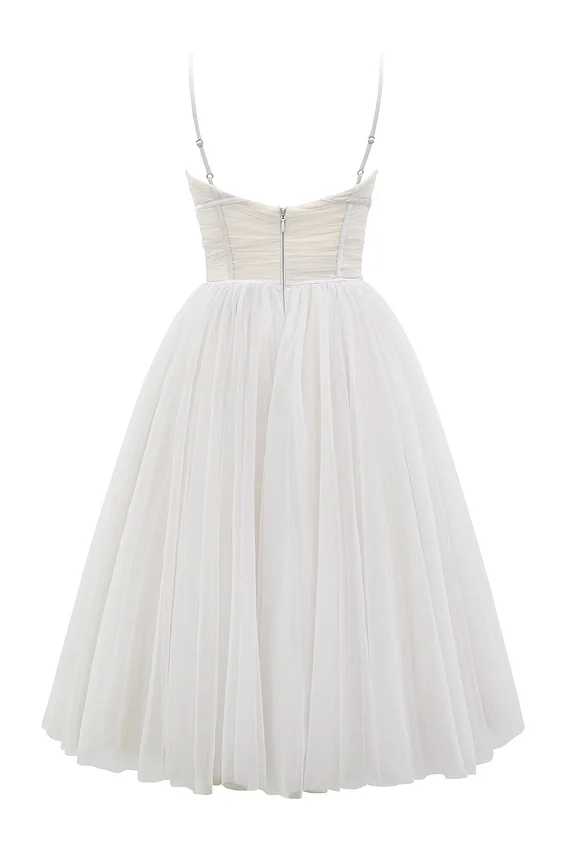 Countess French Dove Tulle Midi Dress Countess French Dove Tulle Midi Dress