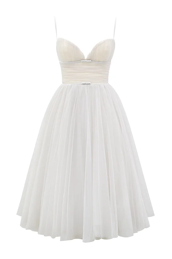 Countess French Dove Tulle Midi Dress Countess French Dove Tulle Midi Dress