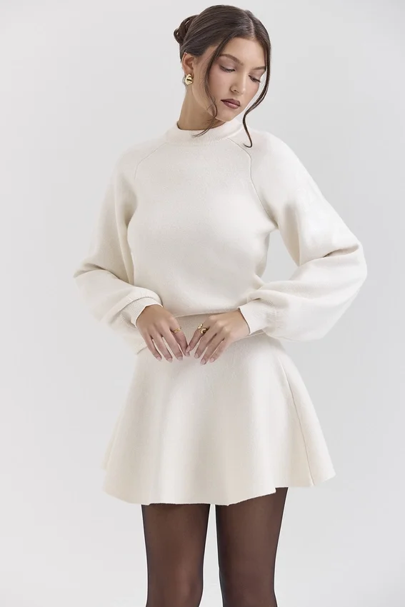 Cressida Cream Wool Cashmere Heavy Knit Sweater Cressida Cream Wool Cashmere Heavy Knit Sweater