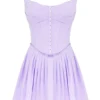 Cupid Orchid Pleated Cotton Mini Dress Cupid Orchid Pleated Cotton Mini Dress