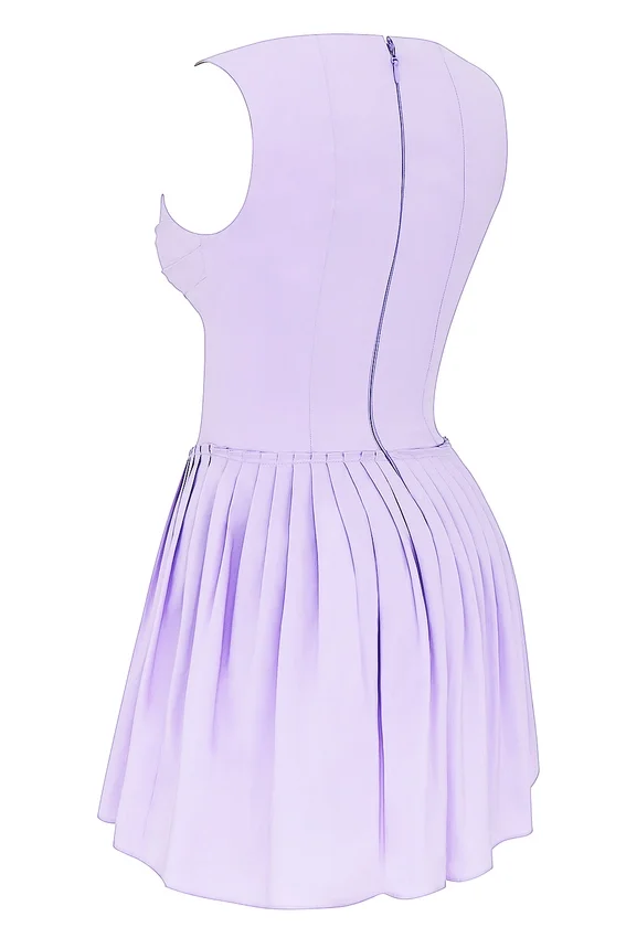 Cupid Orchid Pleated Cotton Mini Dress Cupid Orchid Pleated Cotton Mini Dress