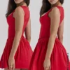 Cupid Scarlet Pleated Mini Dress Cupid Scarlet Pleated Mini Dress