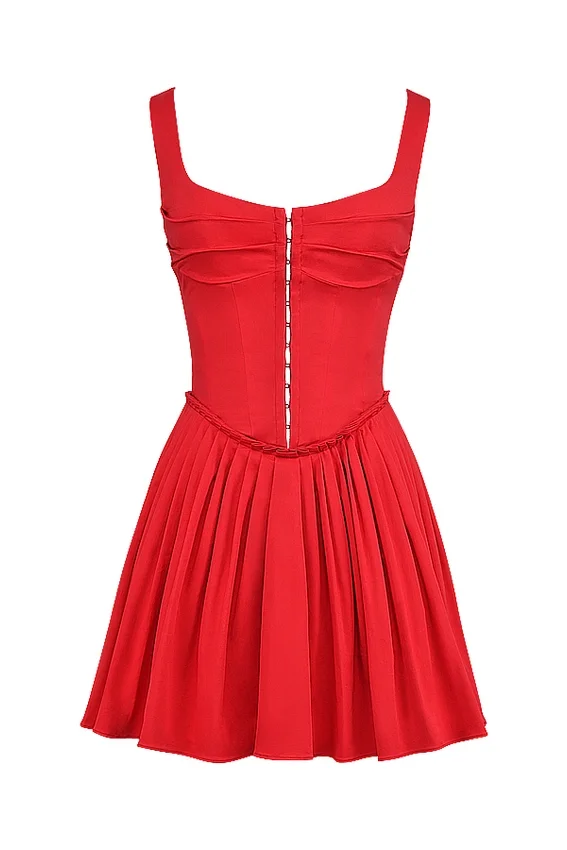 Cupid Scarlet Pleated Mini Dress Cupid Scarlet Pleated Mini Dress
