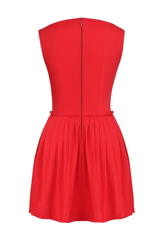Cupid Scarlet Pleated Mini Dress Cupid Scarlet Pleated Mini Dress