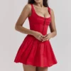 Cupid Scarlet Pleated Mini Dress Cupid Scarlet Pleated Mini Dress