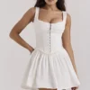 Cupid White Pleated Mini Dress Cupid White Pleated Mini Dress