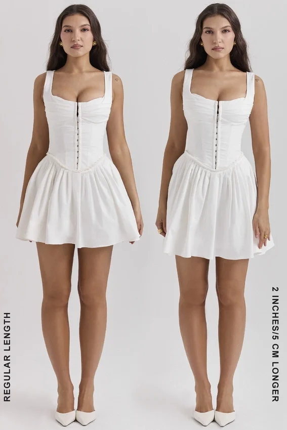 Cupid White Pleated Mini Dress Cupid White Pleated Mini Dress