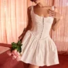 Cupid White Pleated Mini Dress Cupid White Pleated Mini Dress
