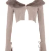 Dahlia Beige Cashmere Cardigan Dahlia Beige Cashmere Cardigan