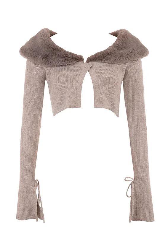 Dahlia Beige Cashmere Cardigan Dahlia Beige Cashmere Cardigan