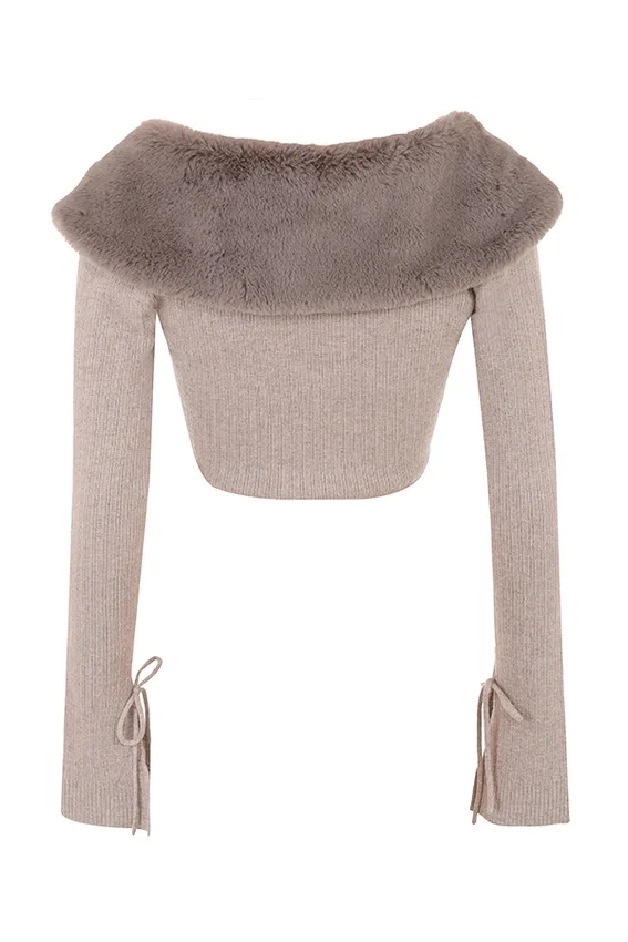 Dahlia Beige Cashmere Cardigan Dahlia Beige Cashmere Cardigan