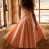 Dahlia Peach Cotton Pleated Midi Sundress Dahlia Peach Cotton Pleated Midi Sundress