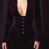 Dahna Dark Purple Velvet Corset Dress Dahna Dark Purple Velvet Corset Dress