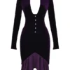 Dahna Dark Purple Velvet Corset Dress Dahna Dark Purple Velvet Corset Dress