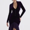 Dahna Dark Purple Velvet Corset Dress Dahna Dark Purple Velvet Corset Dress