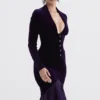 Dahna Dark Purple Velvet Corset Dress Dahna Dark Purple Velvet Corset Dress