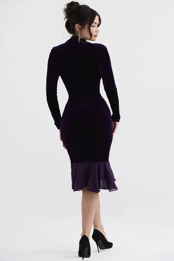 Dahna Dark Purple Velvet Corset Dress Dahna Dark Purple Velvet Corset Dress