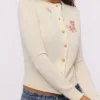 Daisie Ivory Wool + Cashmere Floral Embroidered Cardigan Daisie Ivory Wool + Cashmere Floral Embroidered Cardigan