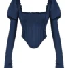 Dana Navy Puff Sleeve Corset