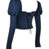Dana Navy Puff Sleeve Corset