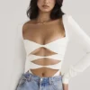 Danica White Cutout Bodysuit Danica White Cutout Bodysuit