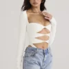 Danica White Cutout Bodysuit Danica White Cutout Bodysuit