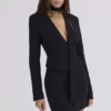Danya Black Crepe Hourglass Corset Top