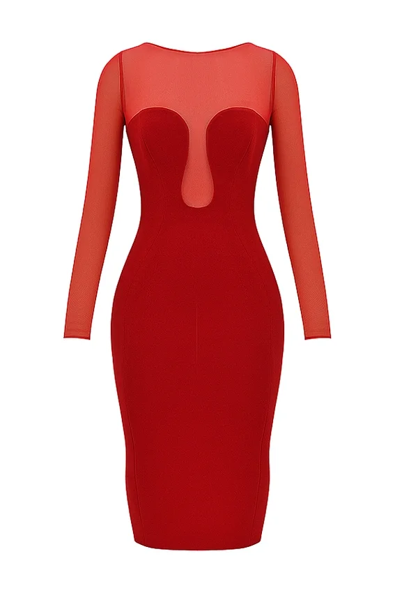 Darcy Scarlet Plunge Midi Dress Darcy Scarlet Plunge Midi Dress