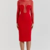Darcy Scarlet Plunge Midi Dress Darcy Scarlet Plunge Midi Dress