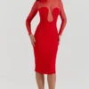 Darcy Scarlet Plunge Midi Dress Darcy Scarlet Plunge Midi Dress