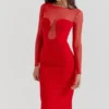 Darcy Scarlet Plunge Midi Dress Darcy Scarlet Plunge Midi Dress