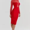 Darcy Scarlet Plunge Midi Dress Darcy Scarlet Plunge Midi Dress